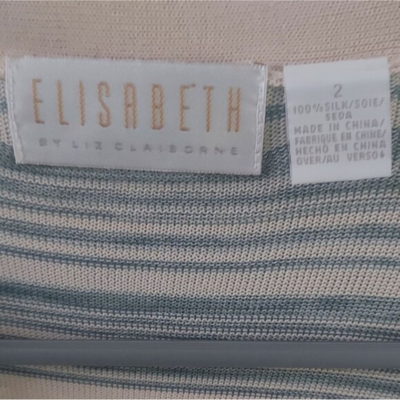 ! Elisabeth 100% silk striped cardigan  ,  Shoulder Pads , 2 - Picture 5 of 6